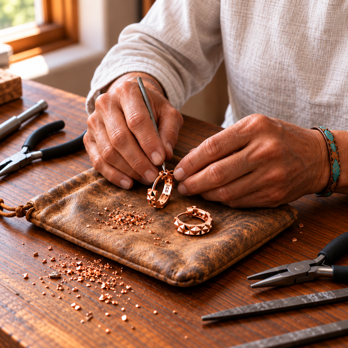 Copper Soul Spike Copper Earrings