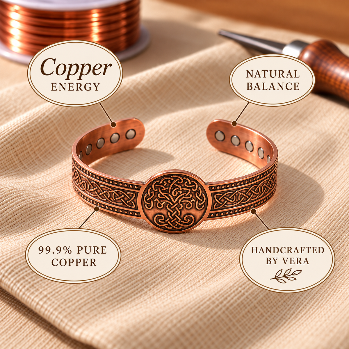 Copper Soul Arbor Pure Copper Bracelet